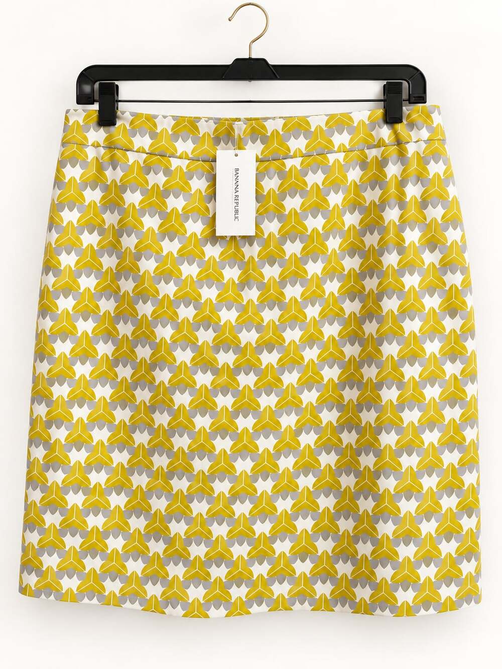 Banana Republic Milly Collection Pencil Skirt Size 12 Yellow Gray Geometric NWT